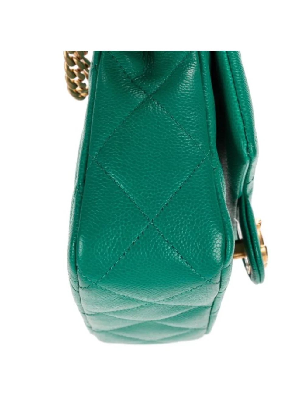 Chanel Mini Sweetheart Crush Flap Bag Green Quilted Caviar Leather